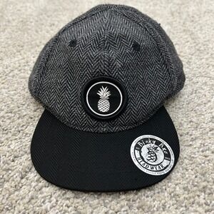 Binky Bro Snapback Hat Toddler Grey Black Herringbone Pineapple Wool Blend‎ Cap
